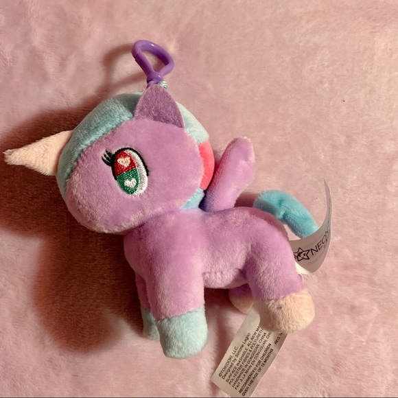 Tokidoki Neon Star Lily Violet Unicorno Plush Key Bag Clip-On NWOT - Picture 2 of 6